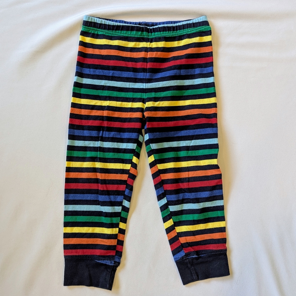 Primary Multicolor Striped Cotton Leggings